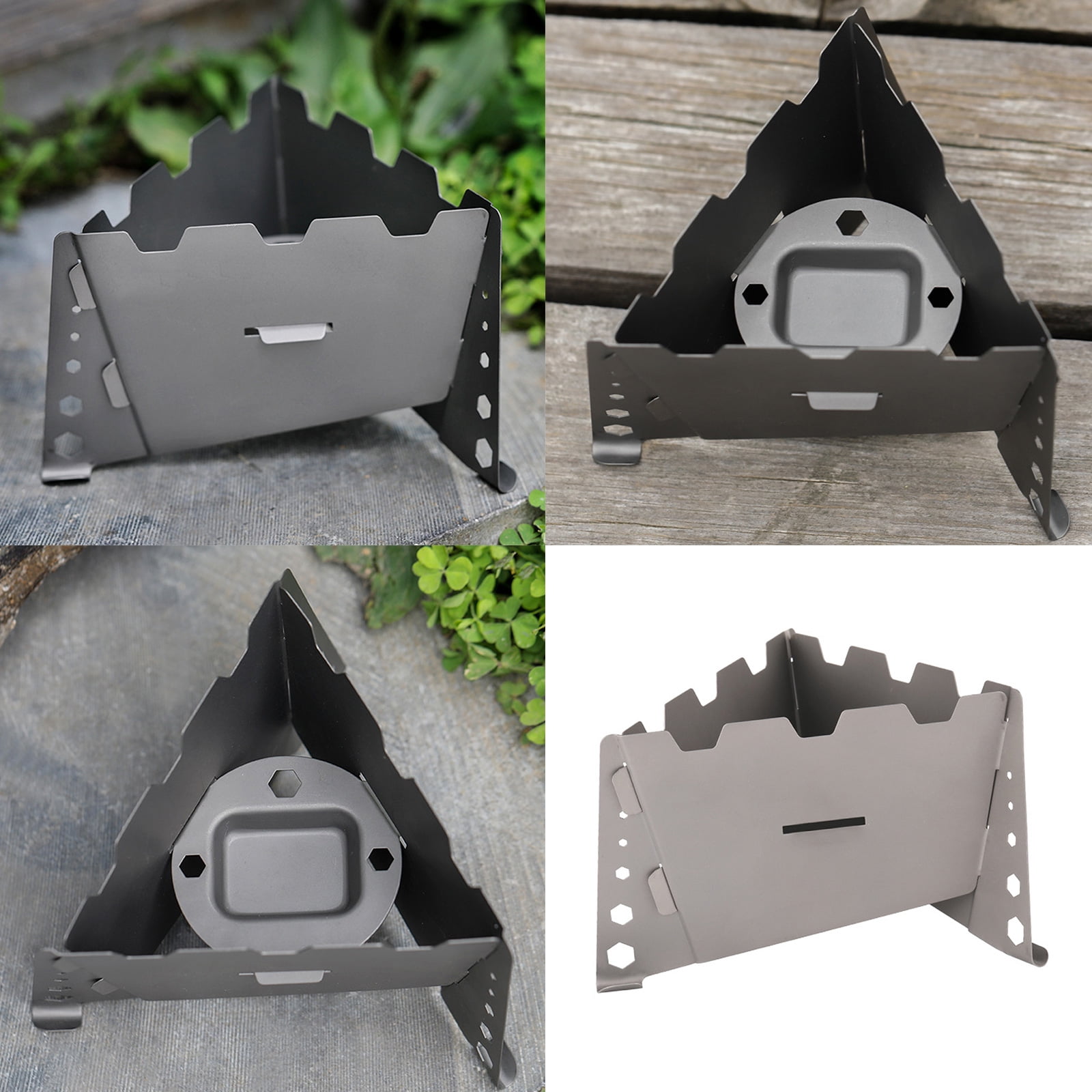 FEAMOS Solid Fuels Stove, Folding Stove, Solid Fuels Stove Tablets with Side Panel, Foldable Barbecue Stove for Camping Hiking
