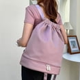 thumbnail image 3 of Mochila Hukapapa con compartimento para zapatos, bolsa de cuerda resistente, bolsa deportiva para nadar y playa, color cereza, 3 of 5