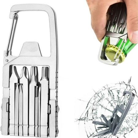 npkgvia Clearance 1pc Mini Tool 12 In 1Mini Multi Tool Mini Multi Tool Foldable Mini Multitool With Phone Holder Screwdriver Carabiner Multi-color