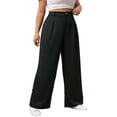 thumbnail image 4 of SWQZVT Womens Pants Plus Size Pants for Women Black Wide Leg Dress Pants with Pockets Casual Loose Fit Comfortable Work Pants 3XL, 4 of 8