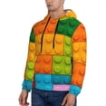 thumbnail image 3 of Naloa Colorful Building Blocks Men's Casual Hooded Collar Drawstring Hoodies Pullover Sweatshirts Casual Long Sleeve Shirts-3X-Large, 3 of 7