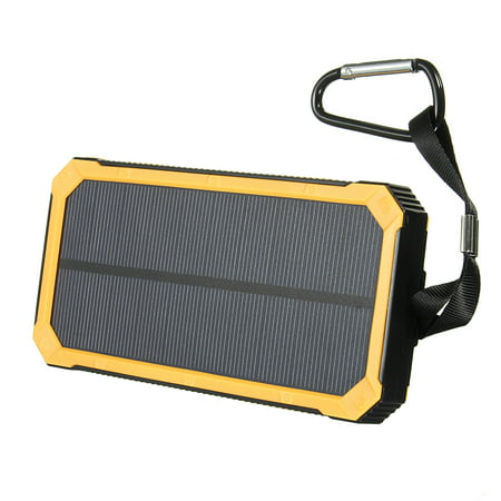 ThorFire Portable 100,000mAh Solar Charger Solar Power Bank Dual Solar Powered Gadgets USB Port LED Flashlight Waterproof + Carabiner + USB