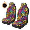 thumbnail image 3 of Uorisanigo Car Front Seat Covers, 2 Pack Retro Hippie Flower Automotive Seat Protectors, Premium Breathable Vehicle Seats Cushions, Car Accessories Universal for Van, SUV, Truck, Pickup, 3 of 7