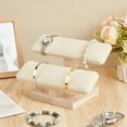 thumbnail image 6 of 1pc Velvet 2 Tier T-Bar Bracelet Display Stands with Wooden Base Jewelry Organizer Holder for Watch Bracelet White 19.7x12.4x13.2cm, 6 of 6