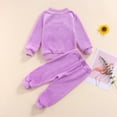thumbnail image 4 of Xingqing 2PCS Toddler Infant Baby Kids Girls Flannel Solid Color Heart Pattern O-Neck T-Shirt Long Pants, 4 of 7