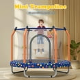 thumbnail image 4 of Toddler Trampoline with Basketball Hoop on Clearance for Kids, SEGMART 55" Kids Round Trampoline with Enclosure Net, Heavy Duty Outdoor Recreational Small Trampoline with Ball, Gift for Boys Girls, 4 of 6