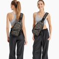 thumbnail image 6 of Sling Backpack,Spooky Halloween Pattern Sling Bag with Water Bottle Holder,Waterproof Sling Bag for Men/Women with Headphone Jack for Hiking,Travel, 6 of 6
