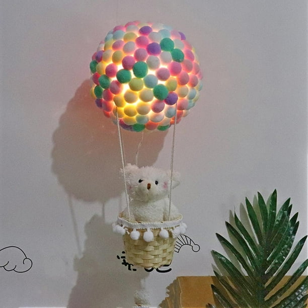 Lindo globo de aire caliente Paquete de material de lámpara DIY Adornos para niños Lámpara de noche artesanal para dormitorio de Navidad Oso Macarena Paquete de material de luz nocturna