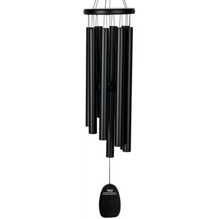 Woodstock Chimes Signature Collection, Gregorian Chimes, Alto (27'') Black, Inspirational and Memorial Wind Chimes for Outdoor, Patio, Home or Garden Décor (GABB)