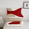 thumbnail image 5 of Homewish Minimalism Beige Red Twin Comforter Sets,Classic Abstract Geometric Bedding Set,Reversible,2-Piece,1 Comforter and 1 Pillowcase, 5 of 7