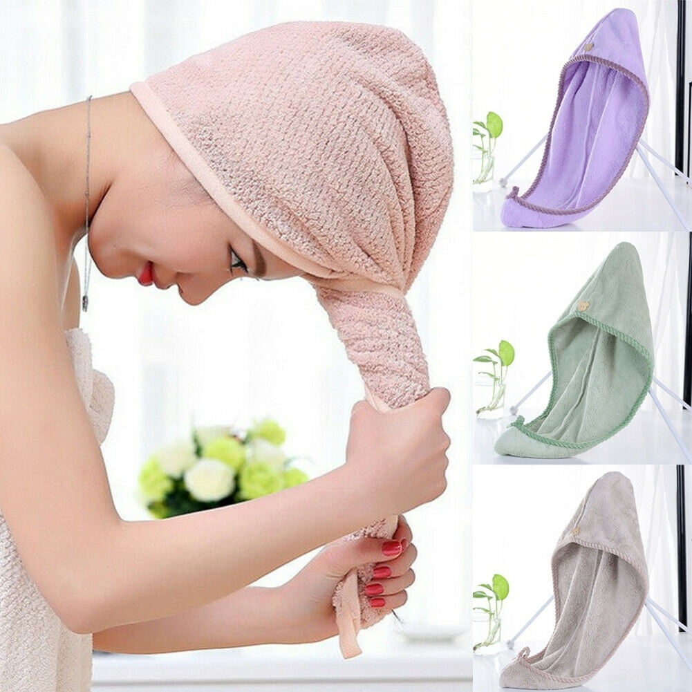 Head Wrap Scarf Absorbent Hair Dry Hat Quick Drying Towel Shower Cap Bath Towel 