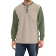 thumbnail image 4 of Hearthz Mens Henley Long Sleeve T-Shirt Fall 3-Button Color Block Mens Compression Shirt O Neck Sports Baseball Jerseys T Shirts, 4 of 7