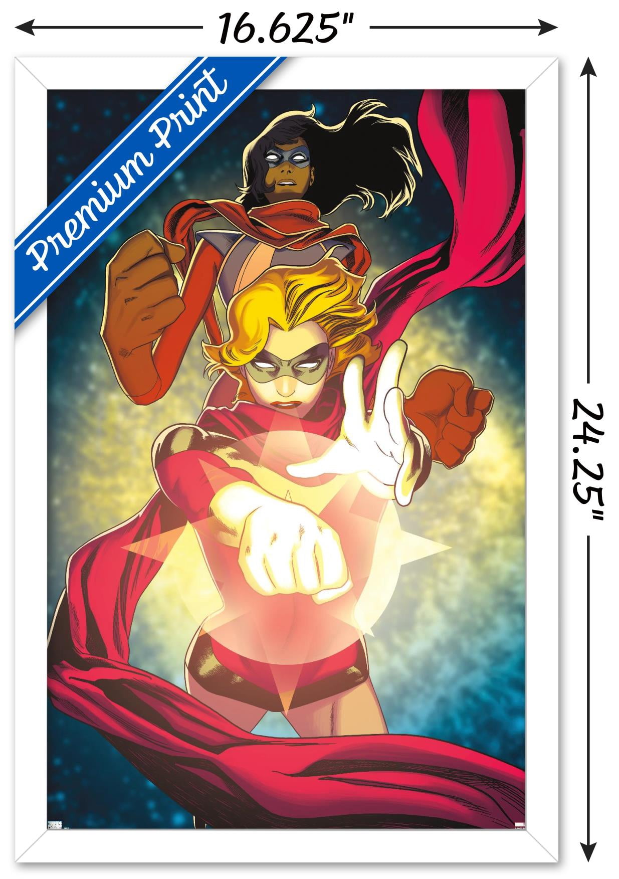 Marvel Comics - Ms. Marvel - Ms. Marvel & Ms. Marvel #1 Variant Wall Poster, 14.725" x 22.375", Framed