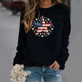 thumbnail image 4 of GaThRRgYP Soft Jersey Crew Neck Long Sleeve Top Women,Ladies Long Sleeve Round Neck Independence Day Casual Printed Top Black S, 4 of 5
