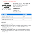 thumbnail image 2 of Front Brake Pad Set - Compatible with 2008 - 2014 GMC Yukon XL 1500 2009 2010 2011 2012 2013, 2 of 2