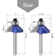 thumbnail image 3 of 4 Pieces 45 Degree Chamfer Router Bit Set, 1/4 Inch Shank Industrial Grade Top End Bearing Bevel Edge Forming Router Bits Cutter Woodworking Tool for Making Wooden Door Window Frames Cabinets, 3 of 9