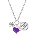 thumbnail image 1 of Delight Jewelry Silvertone Antiqued Shamrock - Purple Heart Nurse Strong Zoe Necklace, 1 of 4