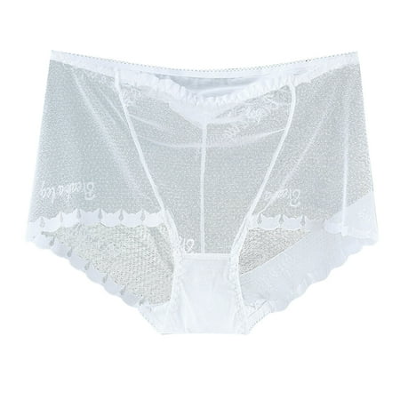 Bigersell Long Underwear Women Clearance Maternity Underwear Briefs Panty Style P-1672 Polyester Bikini Panties Thong Underwear Briefs High Waist Women s Panties White XXL