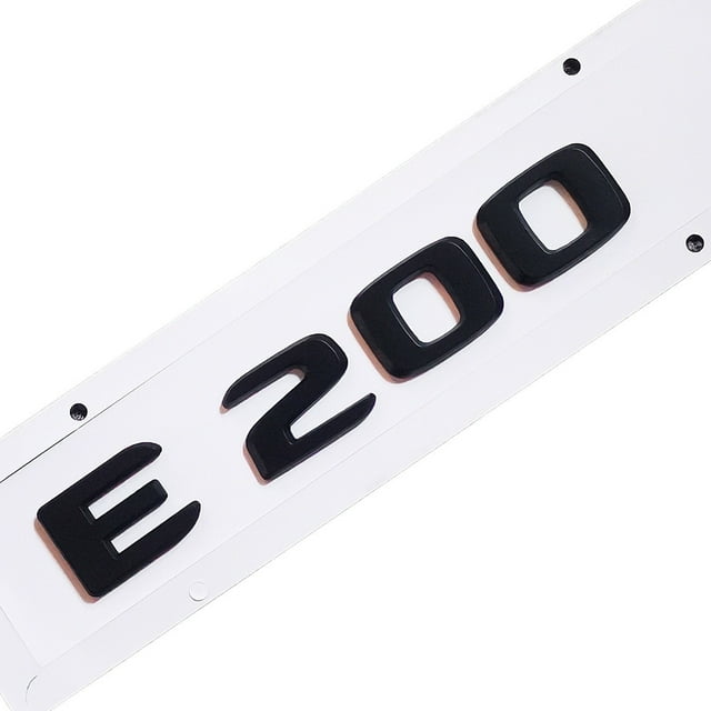 ZWEIP Car Rear Tail Emblem Number Letters Car Sticker For Mercedes Benz E200 E 200 Chrome Silver/ Matte Black