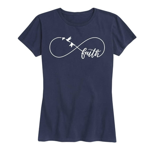 Solid Light - Infinity Symbol Faith Birds - Easter - Women's Short Sleeve Graphic T-Shirt