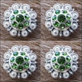 thumbnail image 3 of Set Of 4 Western Screw Back Concho Green Berry Crystals Cowgirl 1 Inch, 3 of 4