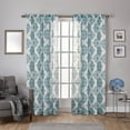 thumbnail image 3 of Exclusive Home Nagano Medallion Belgian Linen Rod Pocket Curtain Panel Pair, 54"x84", Dove Grey, 3 of 5