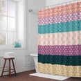 thumbnail image 5 of Bohemian Purple Teal Green Texture Fabric Shower Curtain Vintage Abstract Floral Washable Shower Curtains for Bathroom, Waterproof Bath Curtain with Hooks Home Decor 72x84in, 5 of 8