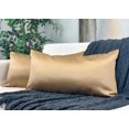 thumbnail image 4 of Aiking Home Collection 12x24 Inches Faux Silk Rectangular Throw Pillow Cover, Zipper Closure, Brass (Set of 2), 4 of 8