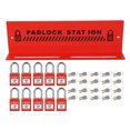 thumbnail image 4 of Bloqueo de llave de apagado industrial para 10 candados Estación de candados de seguridad de acero rojo, 4 of 8