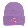 thumbnail image 2 of Breast Cancer Awareness Ribbon Embroidered Long Beanie, 2 of 2