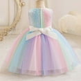 thumbnail image 5 of WOYY Girl Sleeveless Rainbow Tulle Princess Dress Birthday Party Wedding Dress, Sizes 3-12, 5 of 7