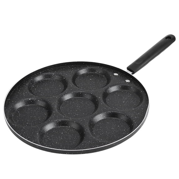 ANGGREK Cooking Pan,7 Holes Frying Pan Non Stick Fried Eggs Cooking Pan Burger Mold Household Kitchen Cookware
