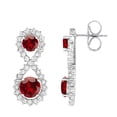 thumbnail image 2 of Sterling Silver with Natural Garnet and White Topaz Drop Earrings, 2 of 5