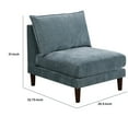 thumbnail image 5 of Rio 33 Inch Modular Armless Sofa Chair Lumbar Cushion Slate Blue Fabric - Saltoro Sherpi, 5 of 5