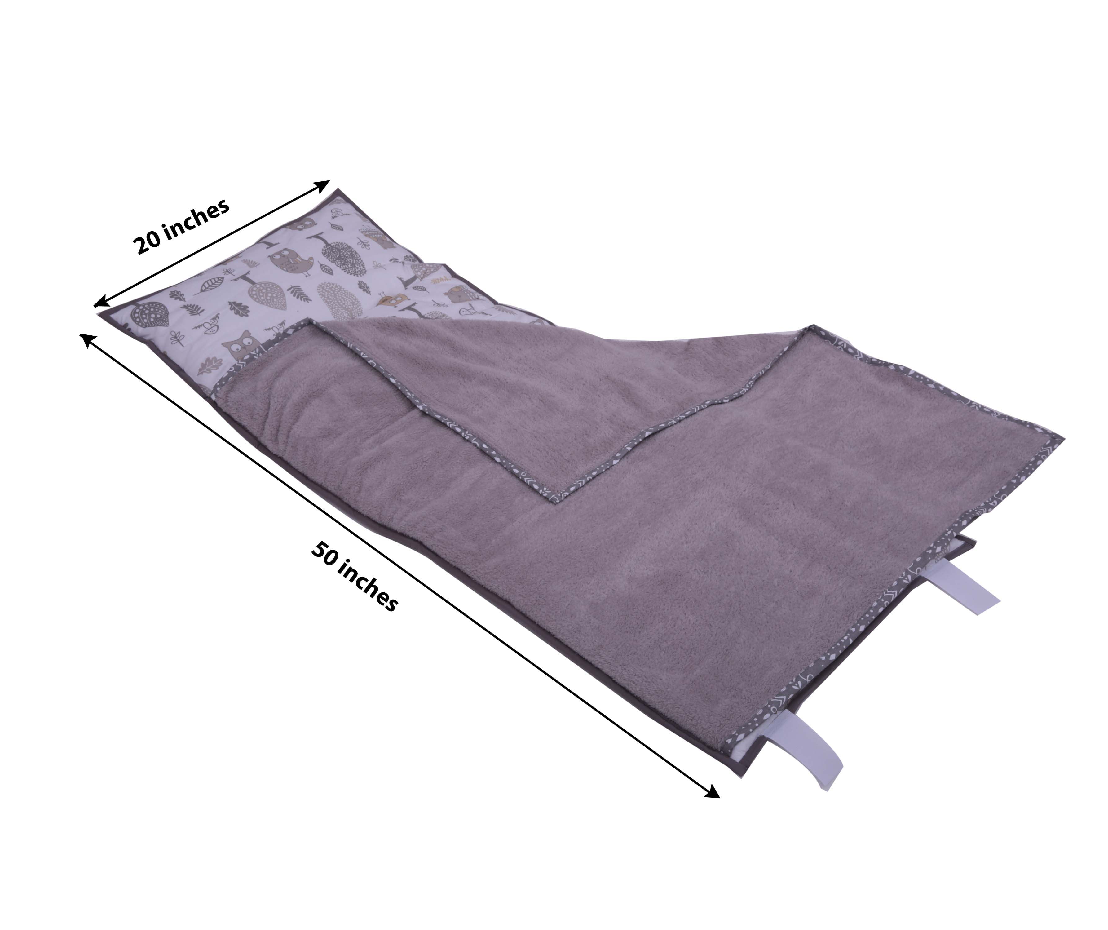 Bacati - Owls Grey/Beige Neutral Cotton Nap Mat