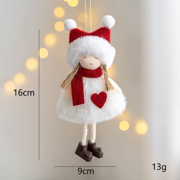 Colgante de alce de muñeco de nieve de Papá Noel, bonito colgante de peluche para niña, decoración para árbol de Navidad, regalo de Feliz Año Nuevo 2024 para niños