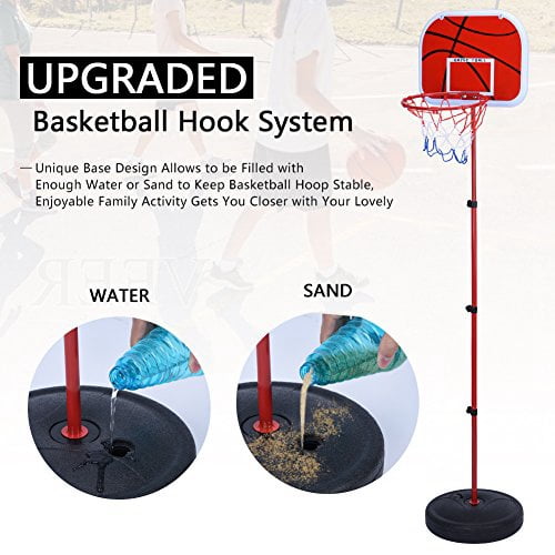 Basketball Hoop Board, Height Adjustable Basketball Stand Hoop Backboard Net System Kit for Children