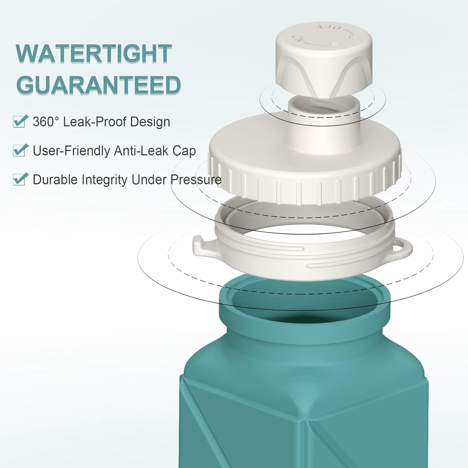 WarmH Collapsible Water Bottles 2 Pack, Silicone Foldable Portable Travel Water Bottle 20.6oz, Folding Lightweight Reusable Leakproof for Traveling Camping Hiking Cycling Yoga Sports Outdoor