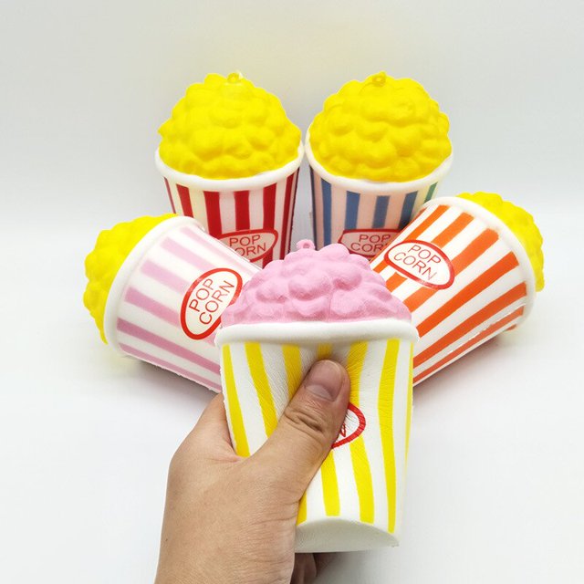 Super Cute Popcorn Toy Children Soft Slow Rising Squeeze Toy Scented Stress Relief for Adult Kid Squeeze Funny Gift Toys heqiyong LED