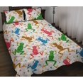 thumbnail image 1 of Juego de cama edredón con estampado de ranas de colores, 1 of 5