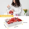 thumbnail image 5 of Flower Travel Jewelry Box Organizer Necklace Portable Case Holder Storage Display Stand PU Leather with Removable Compartment, 5 of 6