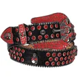 thumbnail image 2 of Cinturón con cabeza de calavera para hombre, versátil y de moda, con diamantes, para mujer, de alta gama, con tachuelas recortadas, estilo Y2k, con borde cruzado, 2 of 5