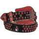 thumbnail image 2 of Cinturón con cabeza de calavera para hombre, versátil y de moda, con diamantes, para mujer, de alta gama, con tachuelas recortadas, estilo Y2k, con borde cruzado, 2 of 5