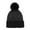 Black, variant on EnJoCho Ladies Chic Pom Pom Beanie Women Knitted Winter Fashion Silver Wave Printing Hats Hairball Warm Ski Cap Trim Hat Warm Cap Gender-Neutral Knit Pom Beanie