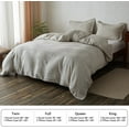thumbnail image 4 of Simple&Opulence 100% Washed Linen Duvet Cover Set 104"x92" - 3 Pieces Soft Farmhouse Comforter Set Double Embroidered with Button Closure - 1 Duvet Cover and 2 Pillowshams (Linen, King), 4 of 7
