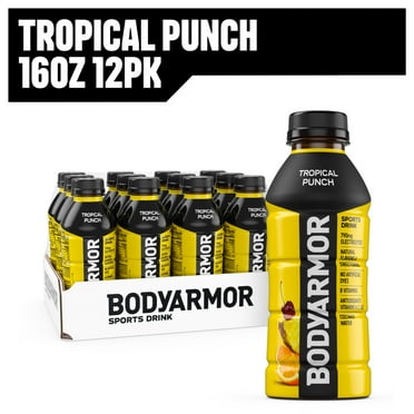 BODYARMOR Tropical Punch Electrolyte Sports Drink, 16 fl oz, 12 Pack Bottles