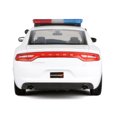 thumbnail image 4 of 2023 Dodge Charger Pursuit Police Car Unmarked White w/Light Bar Front & Rear Lights & Sounds 1/24 Die Cast Model Car by Motormax, 4 of 6