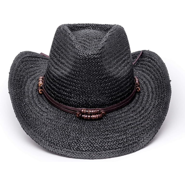Old Stone Straw Cowgirl Hat For Men Women Unisex Summer Winter All Season Wide Brim Sun Hat Dallas Western Style For Safari Fishing Beach Golf Hiking Multipurpose Black Walmart