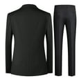 thumbnail image 3 of Cloudstyle Men's Slim Fit Notched Lapel 3-Piece Suit Set, Two-Button Single-Breasted Back Vent Formal Wear, Wrinkle-Free Polyester for Weddings & Business, 3 of 16