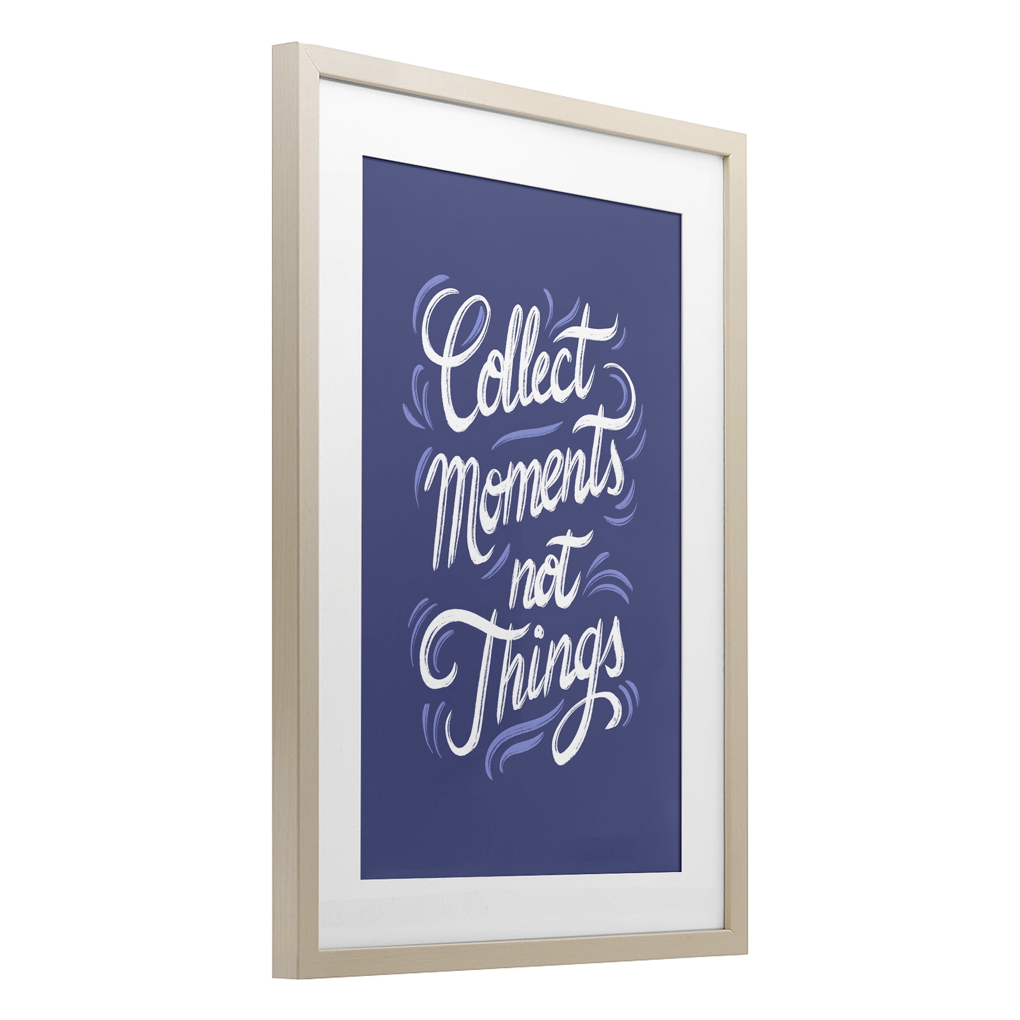 Stupell Industries Collect Moments Not Things Birch Framed Print Under Glass, design by Martina Pavlova